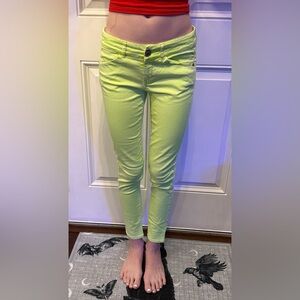 Mudo FTS 64 Skinny Low Waisted Jeans in phosphorus green